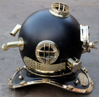 Maritime Black Antique Deep Sea Marine US Navy Mark V Divers Diving Helmet 18 