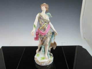 Antique French Samson Lady Peacock & Lizard Porcelain Figurine Nude