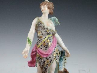 Antique French Samson Lady Peacock & Lizard Porcelain Figurine Nude 2