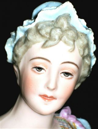 Antique French Paris Sevres Qty Lady Beauty Bisque Porcelain Doll Bust Figurine