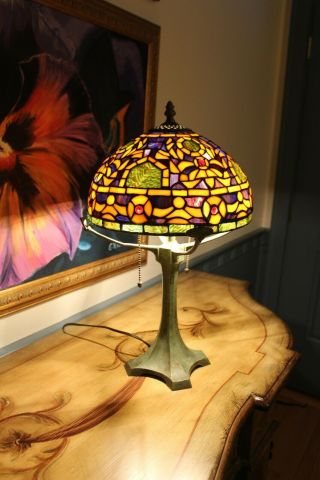 Bradley & Hubbard Leaded Glass Lamp,  Circa 1920 (slag Glass)