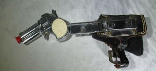 VINTAGE HUBLEY SPRING LOADED HIDE A WAY PANTHER DERRINGER CAP GUN w/HOLSTER - RARE 2