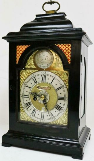 Antique English Single Fusee Verge 8 Day Bracket Clock John Rone London C1775