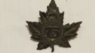 Canada Wwi Cef Cap Badge - 75 Overseas Battalion Cef