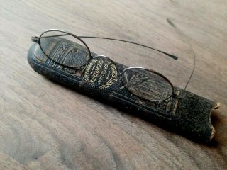 Vintage Civil War Era Eye Glasses Readers Magnifier Lens Julius Lando Milwaukee