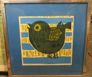 Listed Artist David Weidman Serigraph Shadow Bird Signed Numbered Vintage 1971