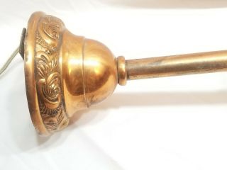 Early 1900 ' s 3 light pendant Chandelier brass Art Nouveau Rococ Filigree ornate 5