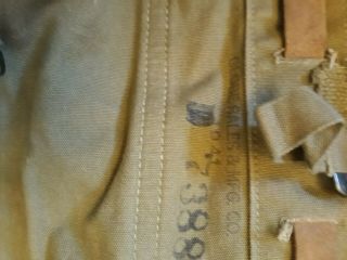 WW2 US Army M - 1928 haversack marked 1941with blanket pack tail 6
