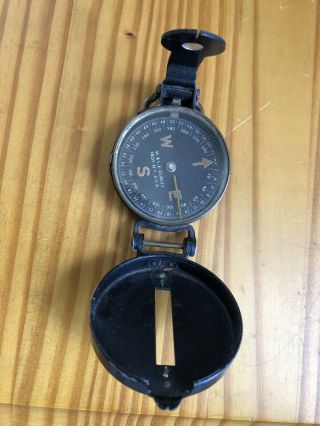 Vintage Us Army Lensatic Compass W.  & L.  E.  Gurley