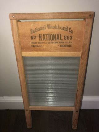 Vintage Old National Washboard Co No 863 The Glass King Chicago Memphis Made USA 2