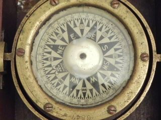 Antique Maritime Boat Ship Compass in Wooden Box HAND 6547 46 Accurately 4
