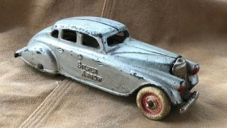 Vintage Cast Iron " Silver Arrow " Car Made By Arcade