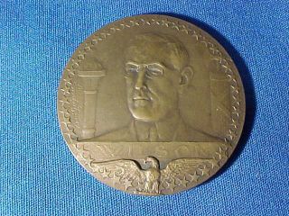 Orig 1917 Wwi French Woodrow Wilson Bronze Medal America Joins Allies
