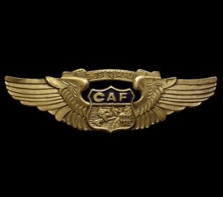 Us Confederate Air Force Caf Ghost Squadron Sqdn Pilot Wing / Wings - Badge