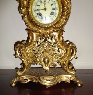 RARE STUNNING LARGE JAPY FRERES FRENCH ANTIQUE GILT BRONZE CLOCK 2