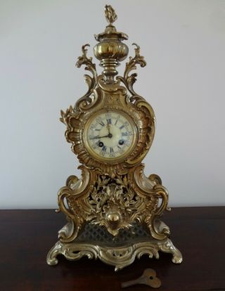 RARE STUNNING LARGE JAPY FRERES FRENCH ANTIQUE GILT BRONZE CLOCK 3