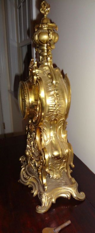 RARE STUNNING LARGE JAPY FRERES FRENCH ANTIQUE GILT BRONZE CLOCK 7