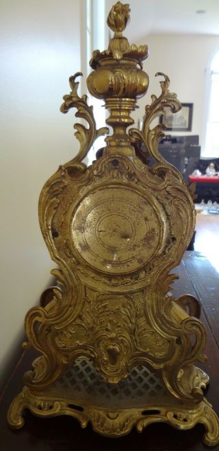 RARE STUNNING LARGE JAPY FRERES FRENCH ANTIQUE GILT BRONZE CLOCK 8
