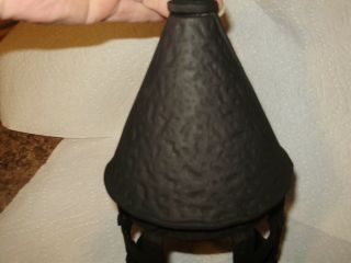 RARE BLACK TUDOR - GOTHIC - HEAVY CAST METAL PORCH LIGHT 1940 ' S.  250 12