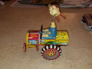 Marx Tin Litho Wind - Up Queen Of The Campus Crazy Car C - 6