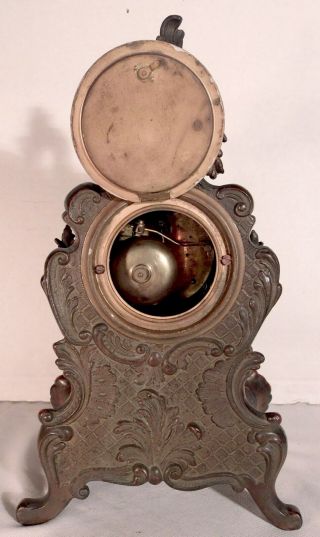 C1901 Ansonia Trianon w/ Bronze Finish Metal Case Mantel Clock Parts / Restore 12