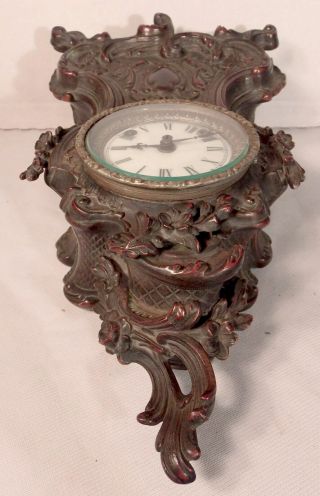 C1901 Ansonia Trianon w/ Bronze Finish Metal Case Mantel Clock Parts / Restore 8