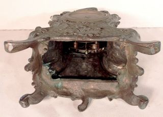 C1901 Ansonia Trianon w/ Bronze Finish Metal Case Mantel Clock Parts / Restore 9