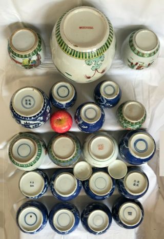 5 - A selection of 20 Chinese ginger tea jars famille rose prunus 19th/20thc 8