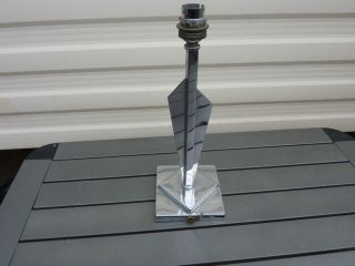 Art Deco Stepped And Winged Chrome Table Lamp
