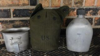 Vintage 1956 Us Military M - 1910 Canteen Cup Cover Issued Set Collette