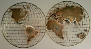 Pair Curtis Jere Mid Century Torch Cut,  Brutalist Globes.  Fabulous &