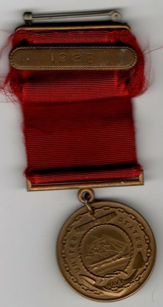 Pre Ww2 Us Navy Good Conduct Medal With Engraved 2nd Award Bar