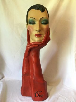 Christian Dior Art Deco Style Shop Display Bust Mannequin Head