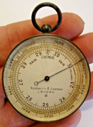 Early 20th Century Pocket Barometer Made By Negretti & Zambra London