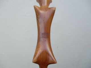 Signed Mid Century Modernist John Fox Bubinga Wood Carved FOX Sculpture Figurine 4