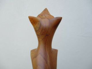 Signed Mid Century Modernist John Fox Bubinga Wood Carved FOX Sculpture Figurine 9