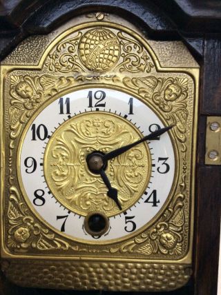 Antique Miniature Wood Carved Grandfather Clock 3