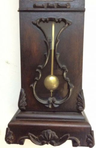 Antique Miniature Wood Carved Grandfather Clock 4