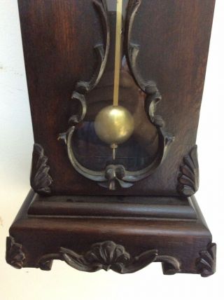 Antique Miniature Wood Carved Grandfather Clock 7