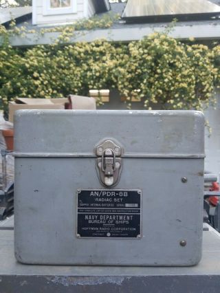 Vintage U.  S.  Navy Radiac Meter Set An/pdr - 8b In Grey Box Cy - 647 Geiger Counter