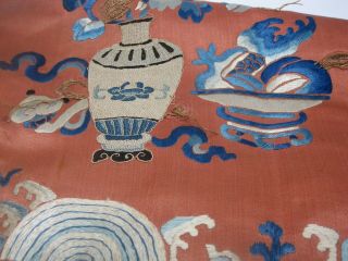 Antique 1800 ' s Japanese Blind Stitch Tapestry Signed Embroidered Silk 2