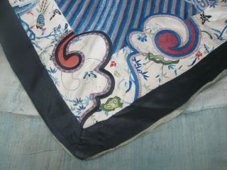 Antique 1800 ' s Japanese Blind Stitch Tapestry Signed Embroidered Silk 4