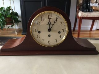 Antique Seth Thomas Westminster Woodbury Mantle Clock Chiming W/key
