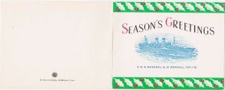 Rare 50s - 60s Christmas Card Uss Gen Gm Randall Tap - 115 Ship James A Wells Elvis