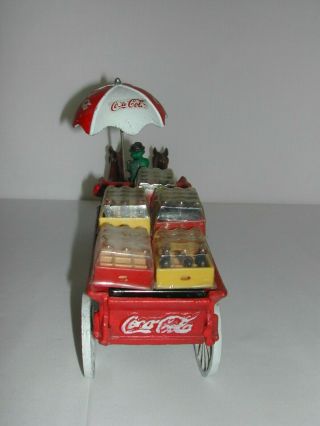 Vintage Cast Iron Coca - Cola Wagon w/ Horses Coke Crates and bottles Collectible 3