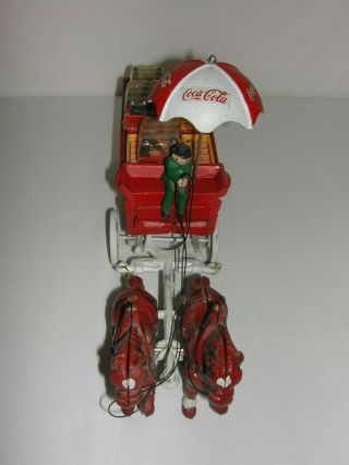 Vintage Cast Iron Coca - Cola Wagon w/ Horses Coke Crates and bottles Collectible 6