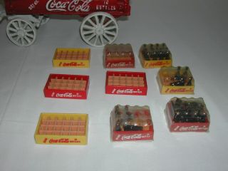 Vintage Cast Iron Coca - Cola Wagon w/ Horses Coke Crates and bottles Collectible 7