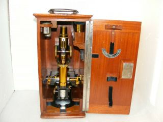 CARL ZEISS MICROSCOPE No.  17923 WITH MECHANICAL STAGE & ACCESSORIES c.  1880s 12