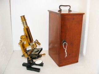 Carl Zeiss Microscope No.  17923 With Mechanical Stage & Accessories C.  1880s