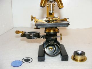 CARL ZEISS MICROSCOPE No.  17923 WITH MECHANICAL STAGE & ACCESSORIES c.  1880s 9